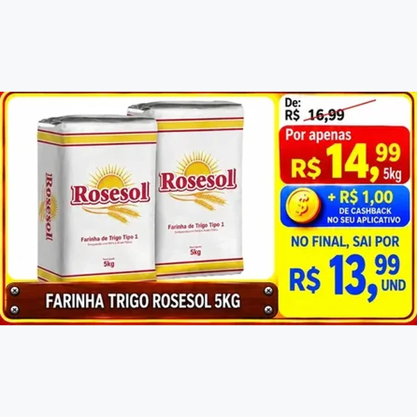 Farinha de Trigo Tipo 1 Rosesol 5 kg