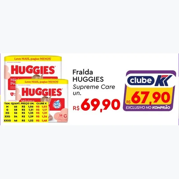 Fralda Supreme Care Huggies