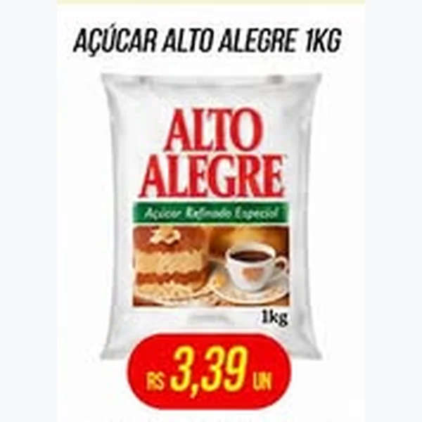 Recorte do encarte de Açúcar Refinado Especial Alto Alegre 1 kg