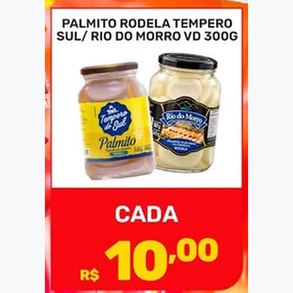 Recorte do encarte de Palmito Rodela Tempero do Sul 300 g