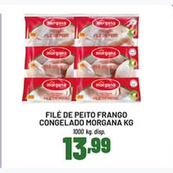 Recorte do encarte de Filé de Peito Frango Congelado Morgana