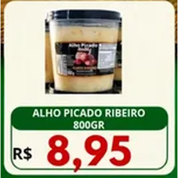 Recorte do encarte de Alho Picado Ribeiro 800 g