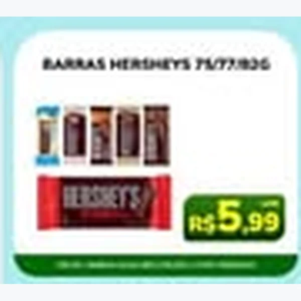 Recorte do encarte de Barra de Chocolate Hersheys 87 g