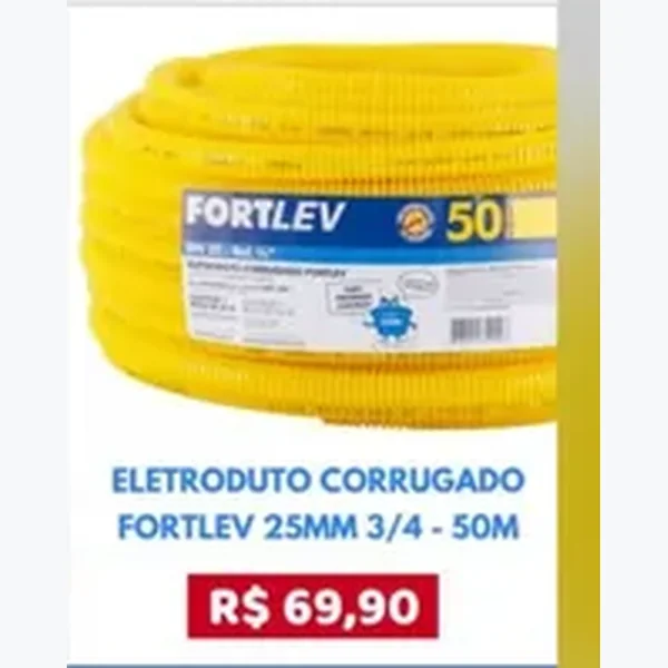 Eletroduto Corrugado 25mm 3/4 Fortlev 50 un