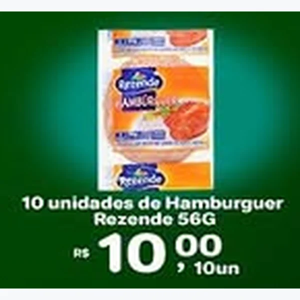 Recorte do encarte de Hambúrguer Rezende 56 g