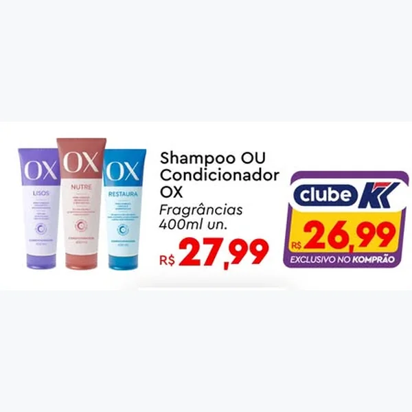 Recorte do encarte de Shampoo OX 400 ml