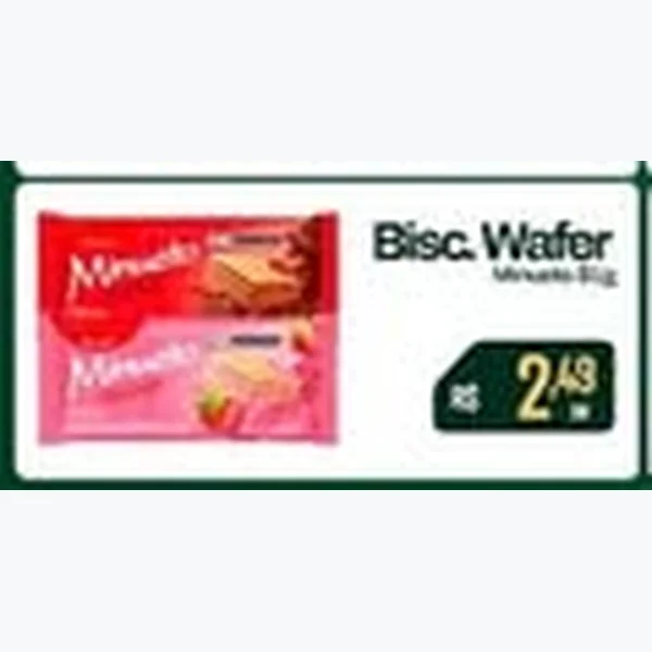 Recorte do encarte de Biscoito Wafer Minueto 80 g
