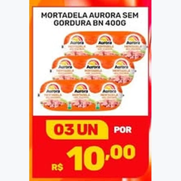 Recorte do encarte de Mortadela sem Gordura Aurora 400 g