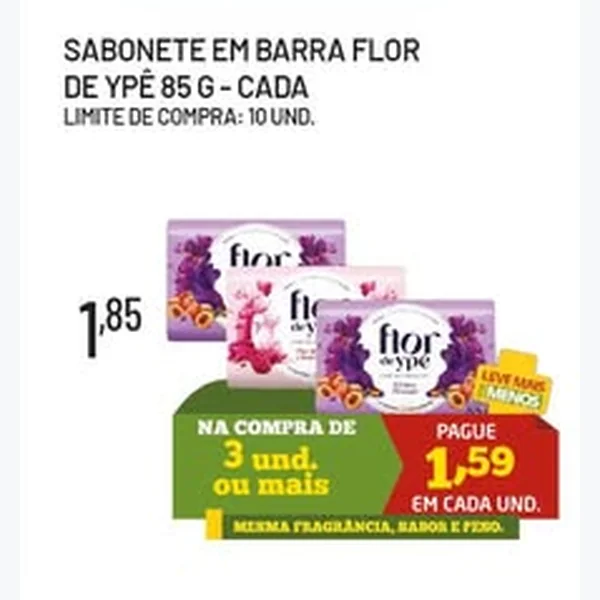 Recorte do encarte de Sabonete em Barra Flor de Ypê 85 g