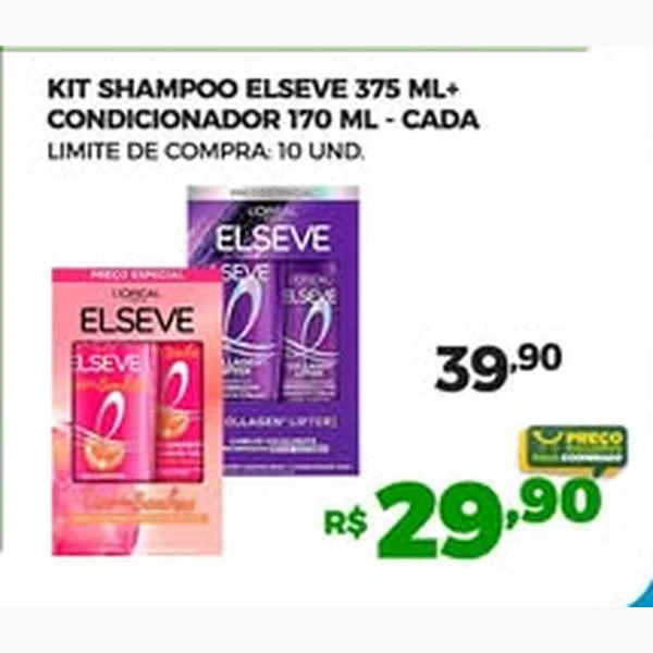 Recorte do encarte de Kit Shampoo e Condicionador Elseve 2 un