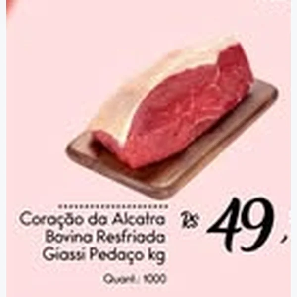 Recorte do encarte de Coração da Alcatra Bovina Resfriada Giassi
