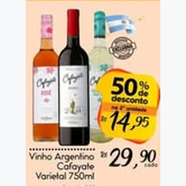Recorte do encarte de Vinho Varietal Cafayate 750 ml