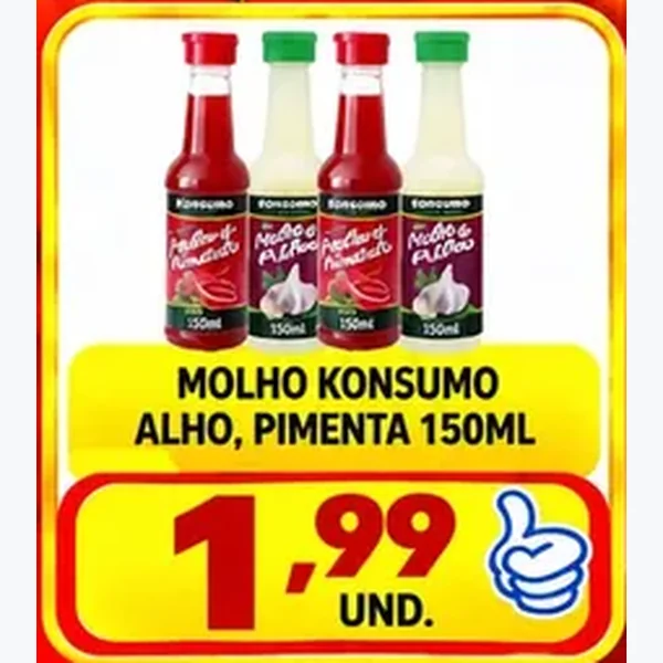 Recorte do encarte de Molho de Alho Konsumo 150 ml