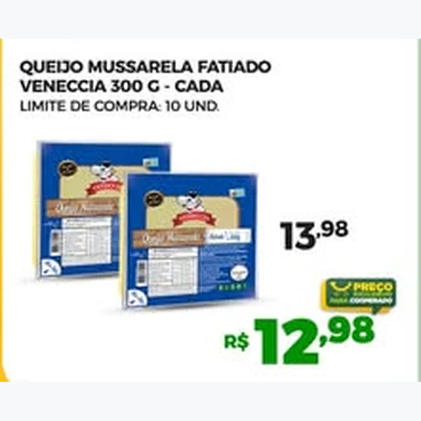 Queijo Mussarela Fatiado Veneccia 300 g