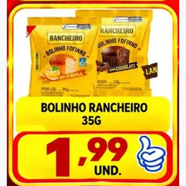 Recorte do encarte de Bolinho Fofinho Rancheiro 35 g