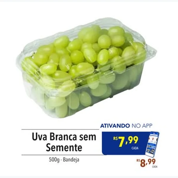 Recorte do encarte de Uva Branca sem Semente 500 g