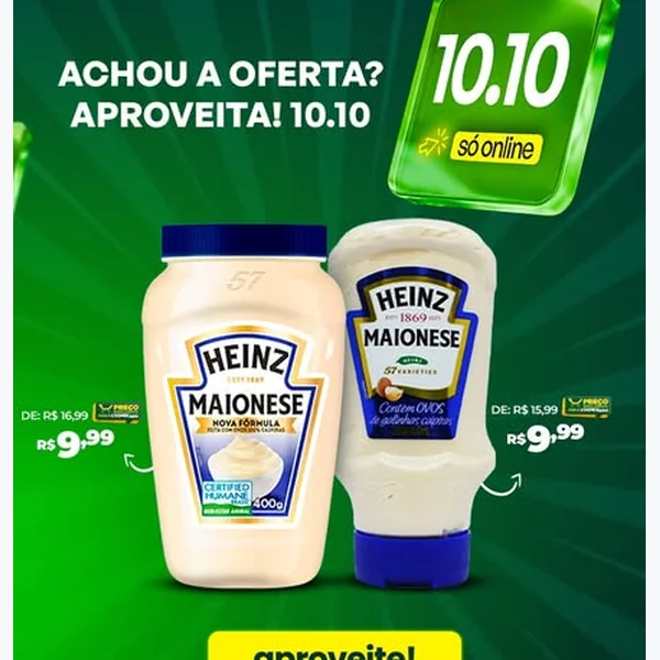 Recorte do encarte de Maionese Heinz 400 g