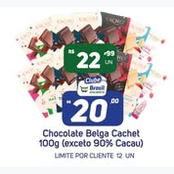 Recorte do encarte de Chocolate (exceto 90% Cacau) Belga Cachet 100 g