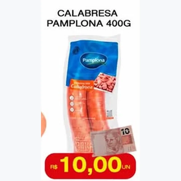 Recorte do encarte de Calabresa Pamplona 400 g