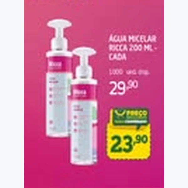 Recorte do encarte de Água Micelar Ricca 200 ml