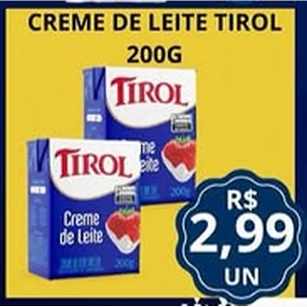 Recorte do encarte de Creme de Leite Tirol 200 g