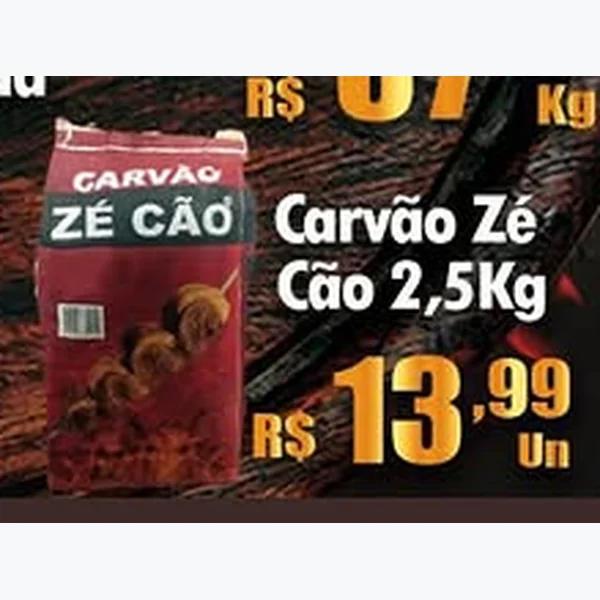 Recorte do encarte de Carvão Zé Cão 2,5 kg