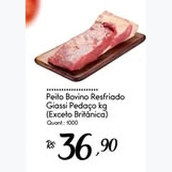 Recorte do encarte de Peito Bovino Resfriado Pedaço Giassi