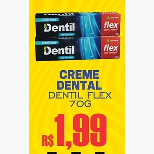 Recorte do encarte de Creme Dental Flex Dentil 70 g