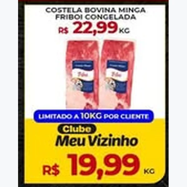 Recorte do encarte de Costela Bovina Minga Congelada Friboi