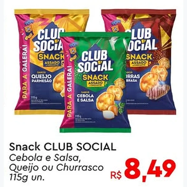 Recorte do encarte de Snack Cebola e Salsa Club Social 115 g
