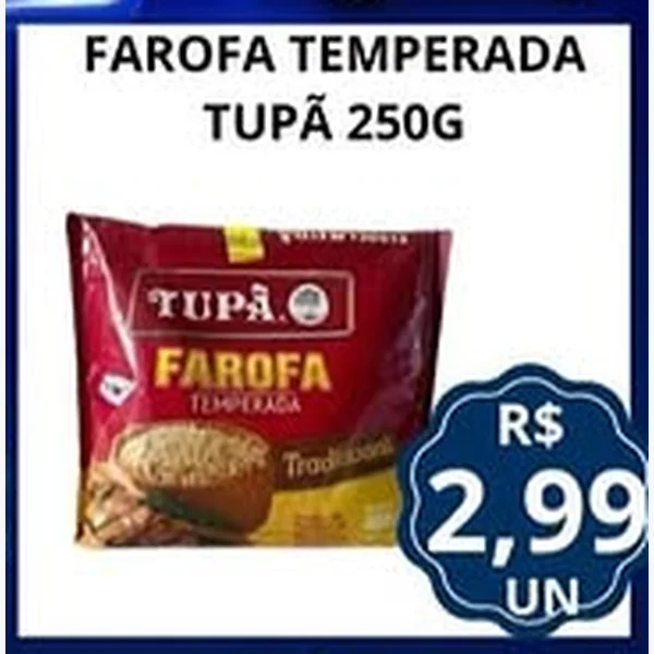 Recorte do encarte de Farofa Temperada Tupã 250 g
