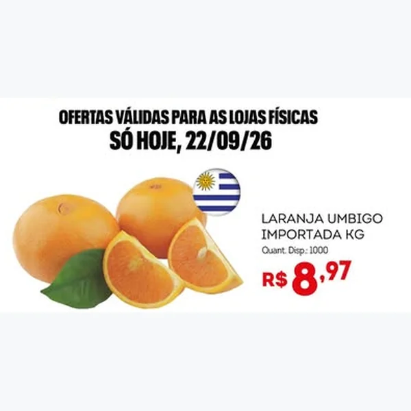 Recorte do encarte de Laranja Umbigo Importada