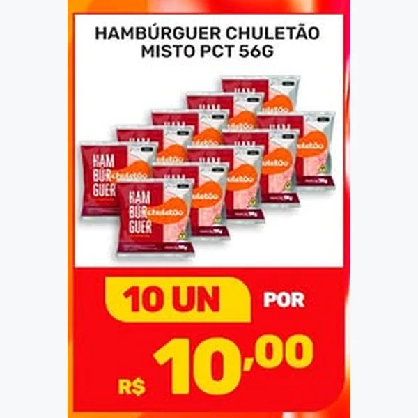 Recorte do encarte de Hambúrguer Misto Chuletão 56 g