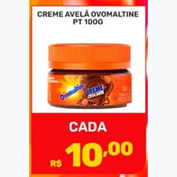 Recorte do encarte de Creme de Avelã Ovomaltine 100 g