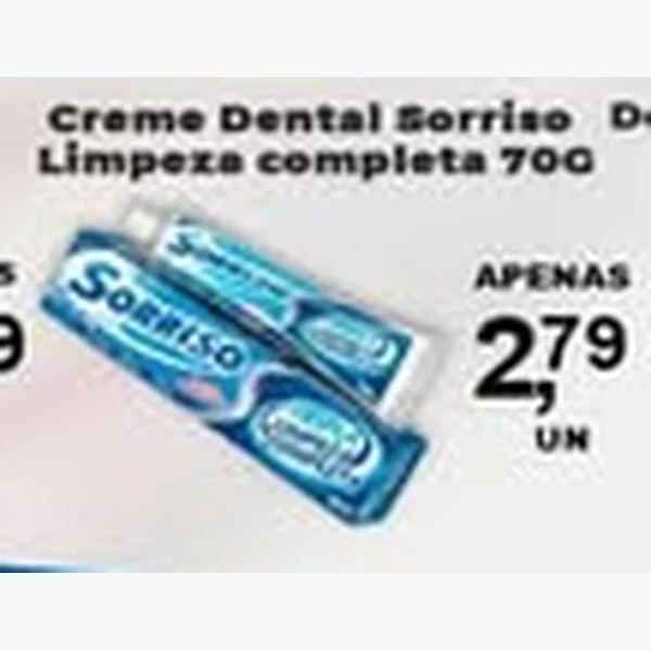 Recorte do encarte de Creme Dental Sorriso