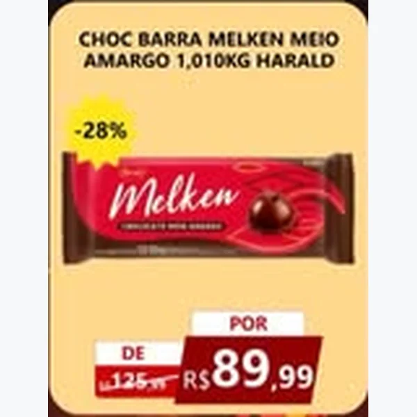 Chocolate Barra Meio Amargo Harald Melken 1,01 kg