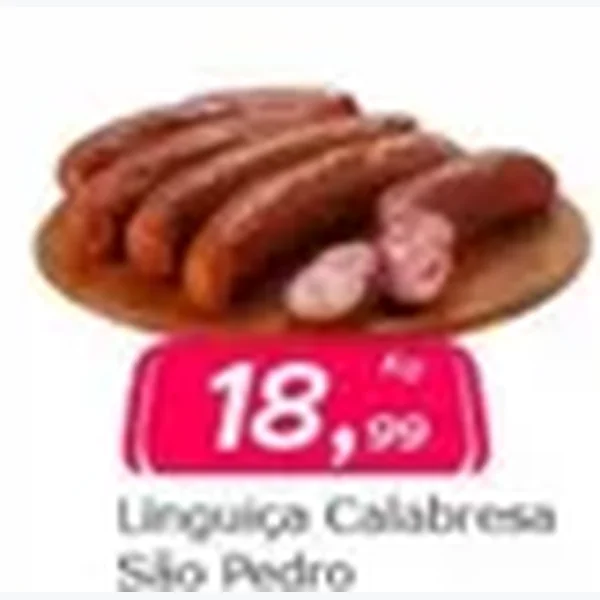 Recorte do encarte de Linguiça Calabresa São Pedro