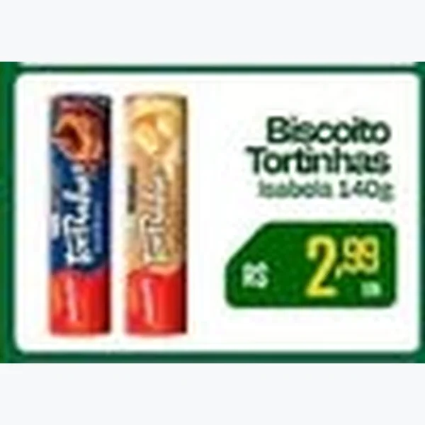 Recorte do encarte de Biscoito Tortinhas Isabela 140 g