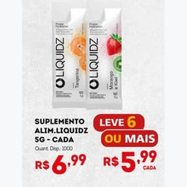 Recorte do encarte de Suplemento Alimentar Liquidz 5 g