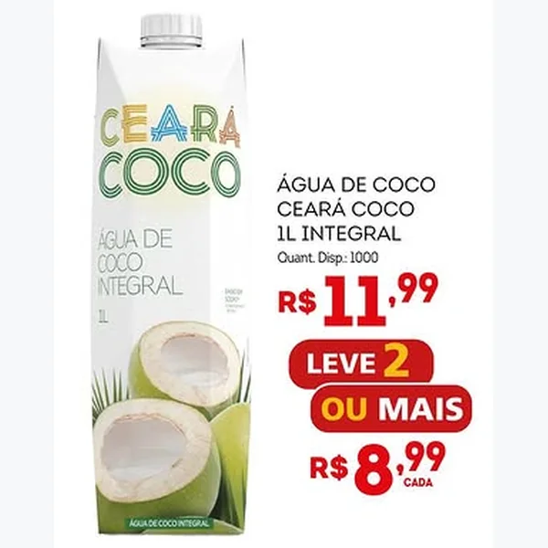 Recorte do encarte de Água de Coco Integral Ceará Coco 1 L