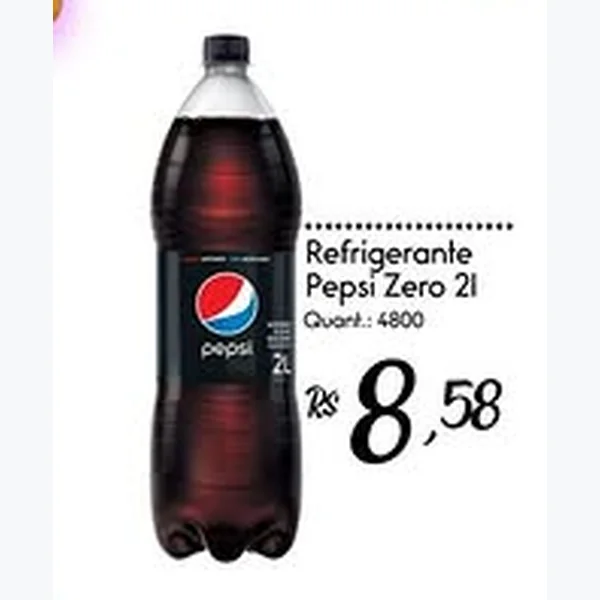 Recorte do encarte de Refrigerante Zero Pepsi 2 L