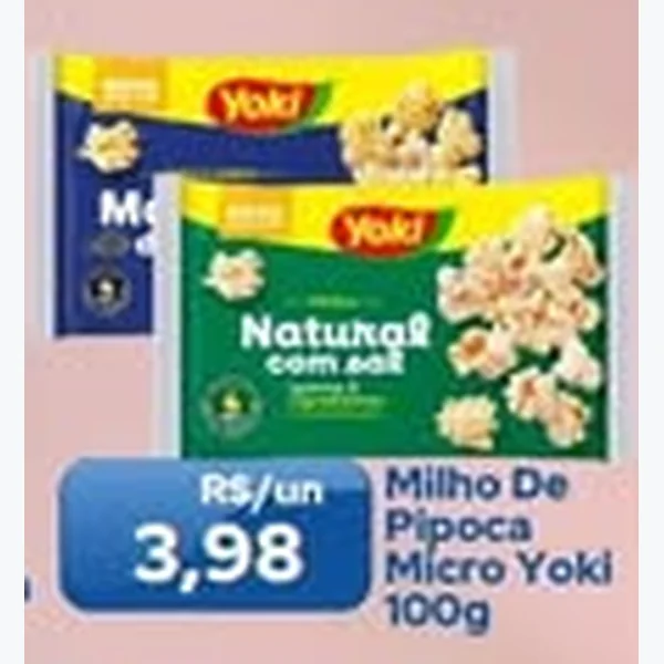 Recorte do encarte de Milho de Pipoca Micro Yoki 100 g
