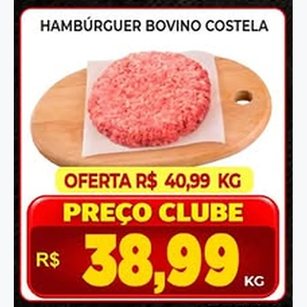 Recorte do encarte de Hambúrguer Bovino Costela