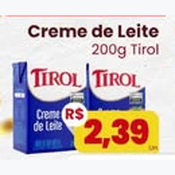 Recorte do encarte de Creme de Leite Tirol 200 g