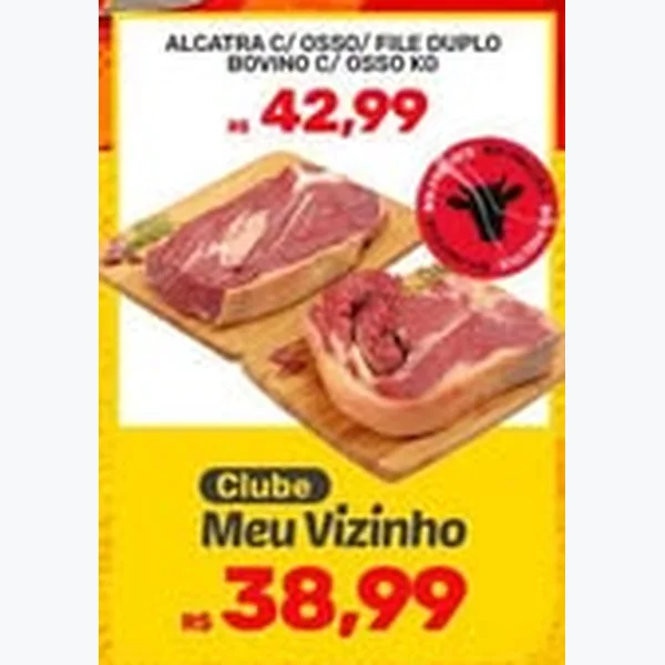 Recorte do encarte de Alcatra com Osso / Filé Duplo Friboi
