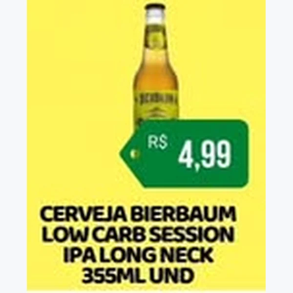 Recorte do encarte de Cerveja Low Carb Session Ipa Bierbaum 355 ml