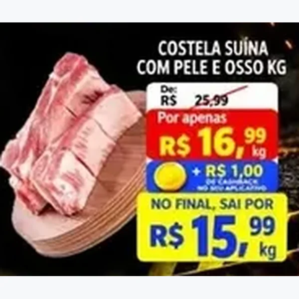Recorte do encarte de Costela Suína com Pele e Osso