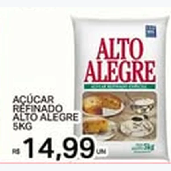 Recorte do encarte de Açúcar Refinado Alto Alegre 5 kg