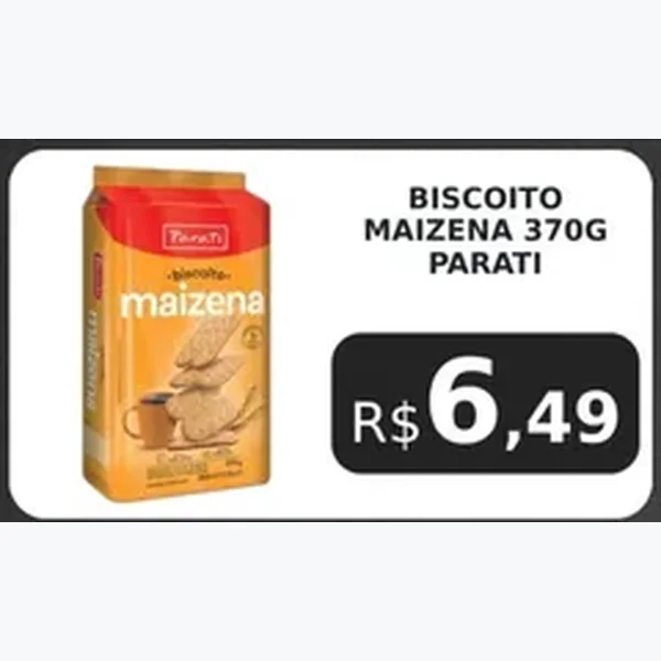 Recorte do encarte de Biscoito Maizena Parati 370 g