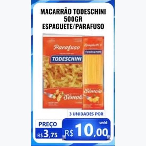 Recorte do encarte de Macarrão Espaguete Todeschini 500 g